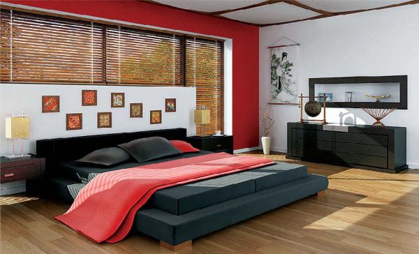 Thiết kế phòng ngủ sử dụng nhiều cửa kính lớn phủ rèm 