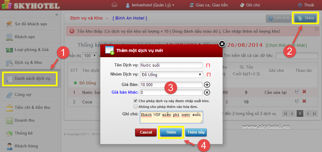 Thêm một dịch vụ mới