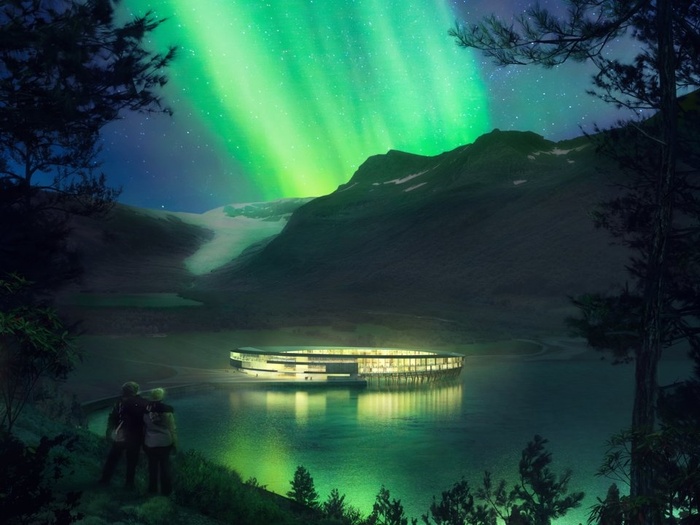 Khách sạn xây dựng trên sông băng miền bắc Na Uy như chẳng khác gì bộ phim khoa học viễn tưởng