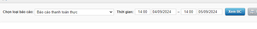 Tính năng báo cáo thanh toán thực trong báo cáo V2