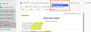 lựa chọn mẫu confirm checkin trong phần mềm khách sạn Skyhotel