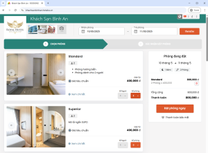 Tự tạo trang đặt phòng khách sạn