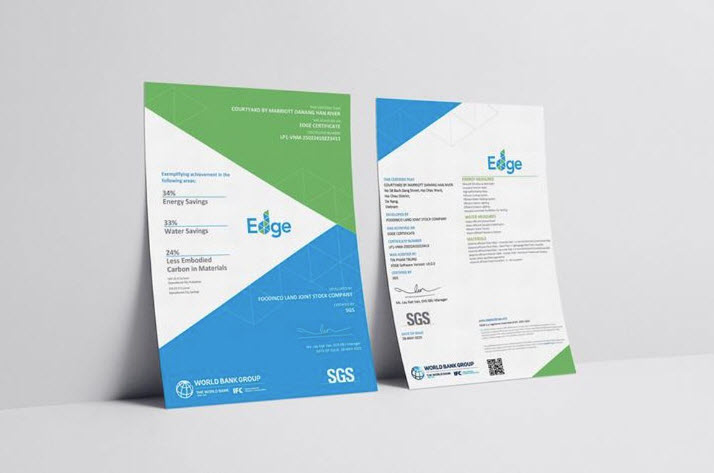 Chứng nhận EDGE quốc tế - minh chứng tiêu chuẩn “xanh” của Courtyard by Marriott Danang Han River.
