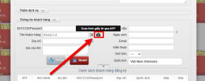 Scan hình ảnh giấy tờ của khách trong phần mềm khách sạn Skyhotel