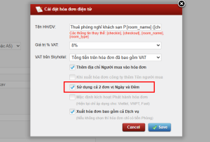 Kích hoạt đơn vị ngày đêm trên hóa đơn điện tử xuất từ phần mềm quản lý khách sạn Skyhotel
